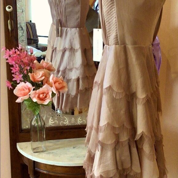 REBECCA TAYLOR CHAMPAGNE EYELASH BUSTIER DRESS 6 NWT - Picture 12 of 12